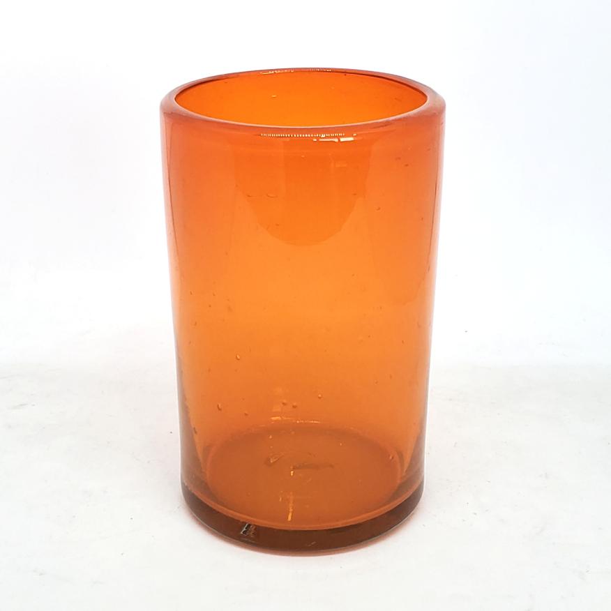 New Items / Solid Orange 14 oz Drinking Glasses (set of 6) / These handcrafted glasses deliver a classic touch to your favorite drink.